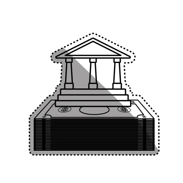 Símbolo del edificio del banco — Vector de stock