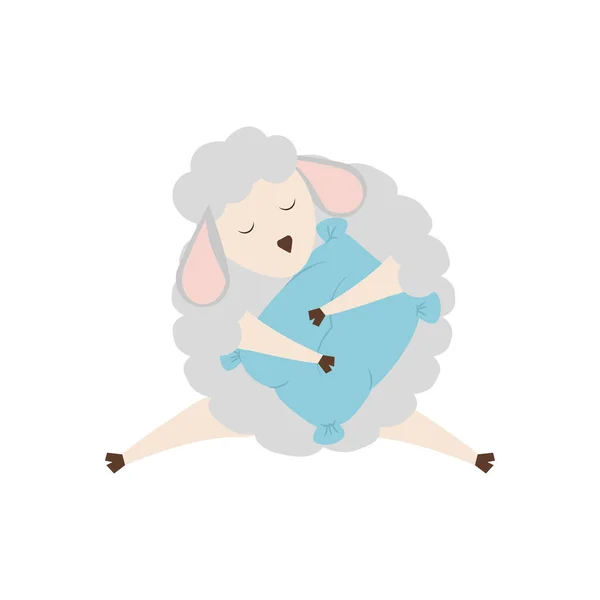 Sheep sleeping cartoon — Stock Vector