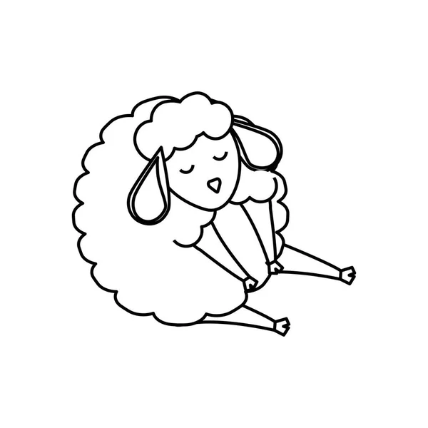 Sheep sleeping cartoon — Stock Vector