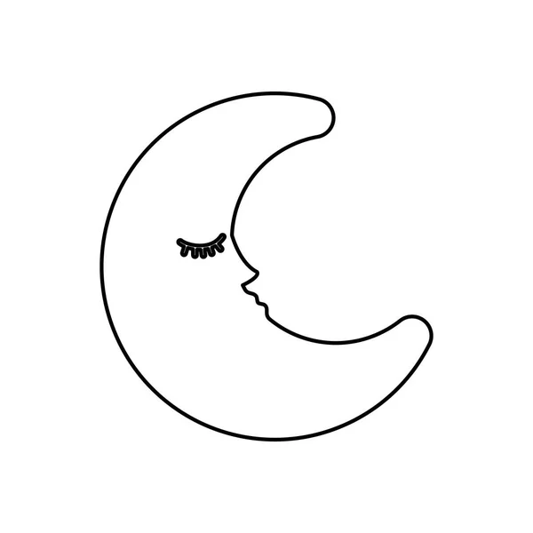 Sleeping moon cartoon — Stock Vector