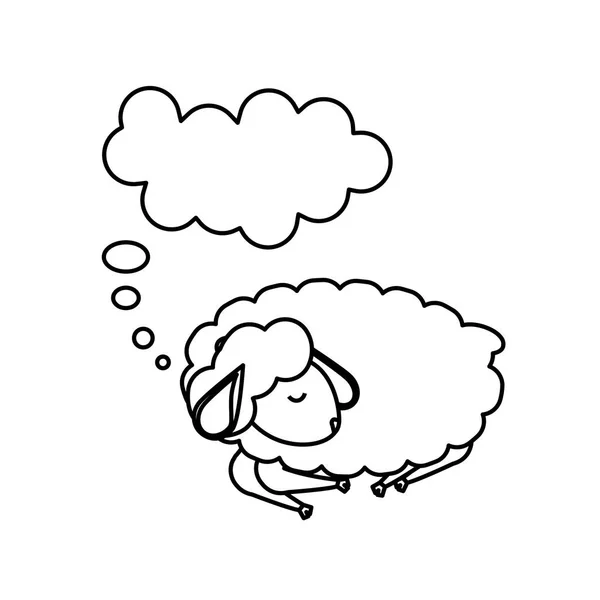 Schafe schlafen Karikatur — Stockvektor