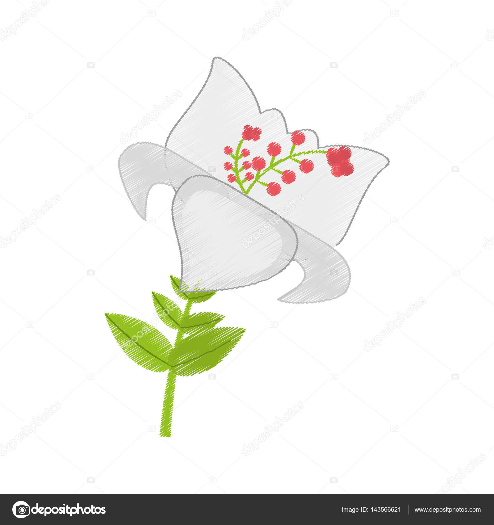 Dessin Décoration De Branche Fleur De Lis Du Jour Image