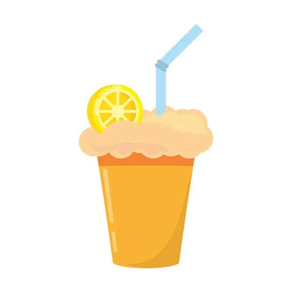 Milk shake orange juice straw — Stock Vector