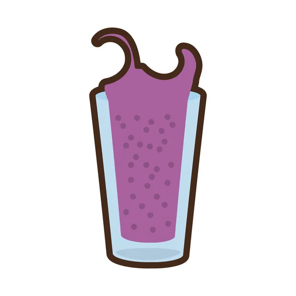 Cartoon smoothie berry glas cup — Stockvector