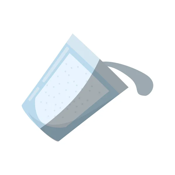 Glass cup milk fresh shadow — Stock Vector