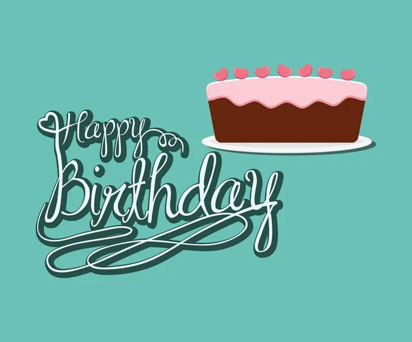 Szczęśliwy urodziny tort party celebration — Wektor stockowy