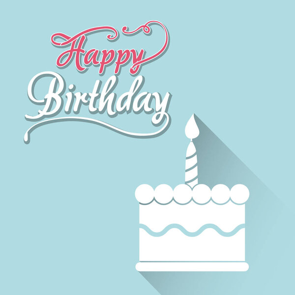 поздравительная открытка с белым тортом первой свечи
