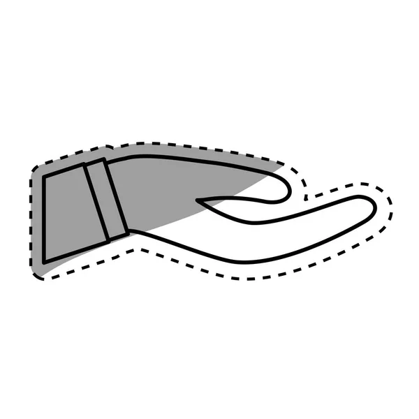Main avec symbole ouvert de la paume — Image vectorielle
