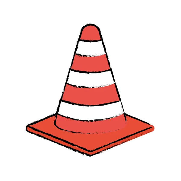 Isolated construction cone — Stock Vector