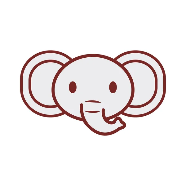Aranyos elefánt arc kép — Stock Vector