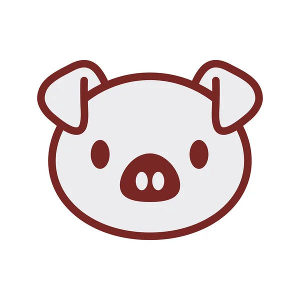 Image de visage de cochon mignon — Image vectorielle