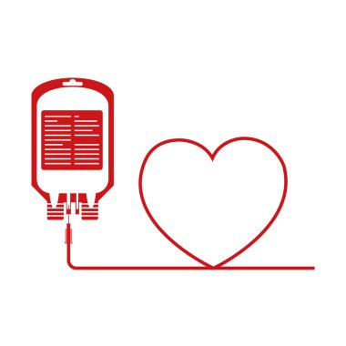 Kan bağışı çanta plastik kalp ile