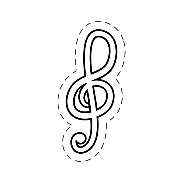 Treble clef music cut line — стоковый вектор