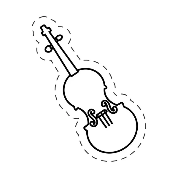 Скрипковий інструмент музики вирізати лінію — стоковий вектор
