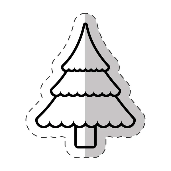 Arbre de Noël ligne de coupe traditionnelle — Image vectorielle