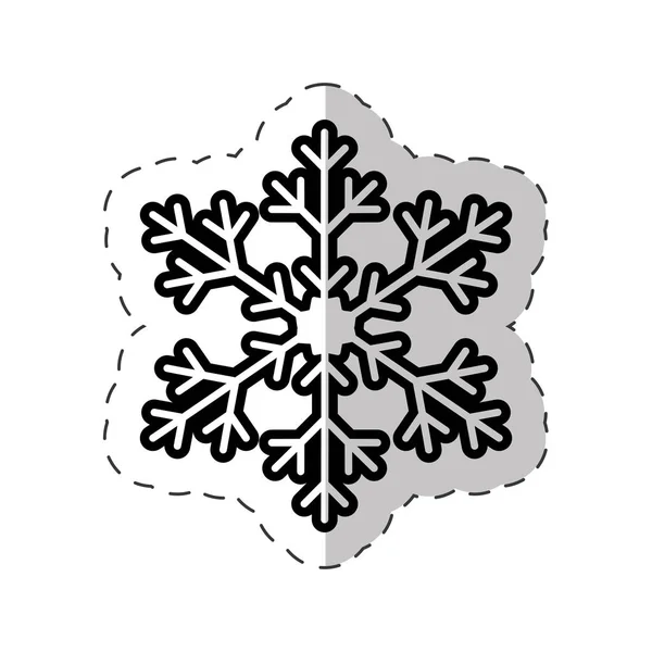 Fulgi de zăpadă linie de tăiere simbol de iarnă — Vector de stoc