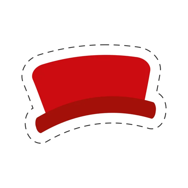 赤い帽子の雪だるまカットライン — ストックベクタ