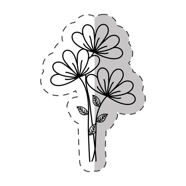 Bouquet fleur ornement ligne de coupe — Image vectorielle