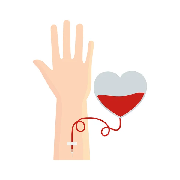 Переливание крови руками — стоковый вектор