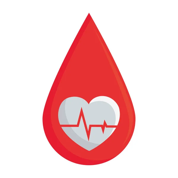 Pulsação gota doação de sangue — Vetor de Stock