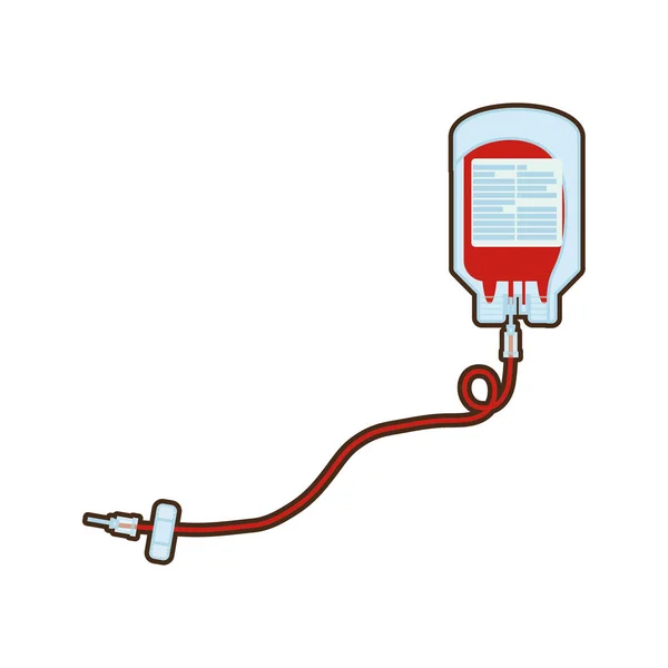 Blood donation bag plastic tube — Stock Vector