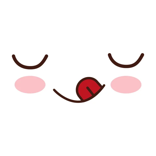 Kawaii winking tongue expression icon — Stock Vector
