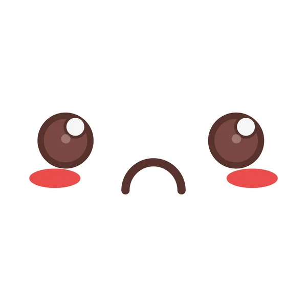 Kawaii triste icône d'expression — Image vectorielle