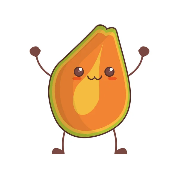 Kawaii papaye fruit image — Image vectorielle