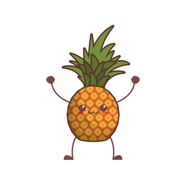 Kawaii ananas fruit image — Image vectorielle