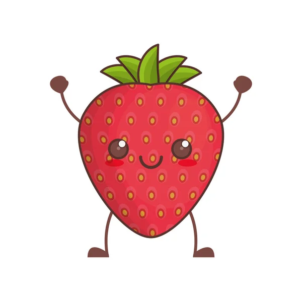 Kawaii fraise fruit image — Image vectorielle