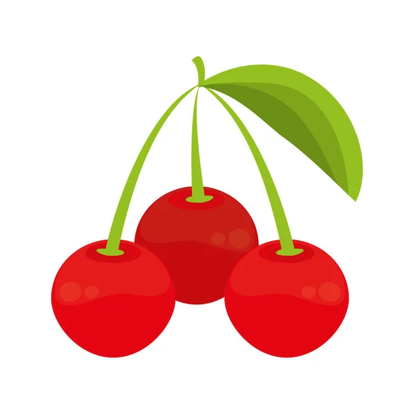Fruta de cereza icono saludable — Vector de stock