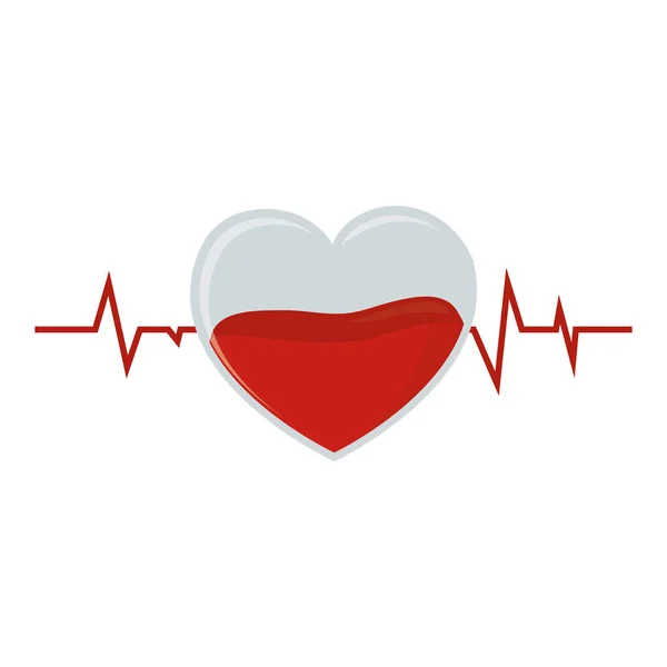 Crystal heart pulse blood donation — Stock Vector