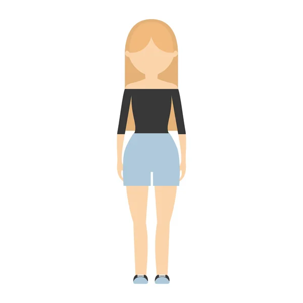 Personnage femme image sans visage — Image vectorielle