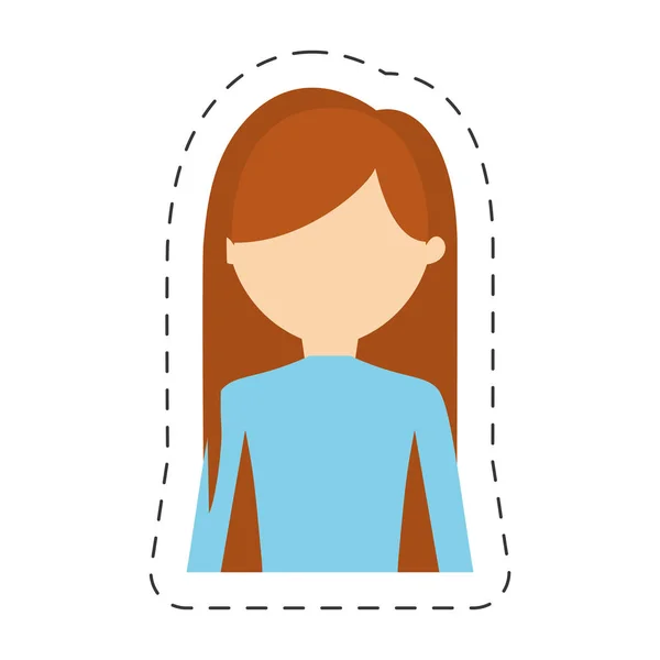 Retrato mulher fêmea ícone — Vetor de Stock