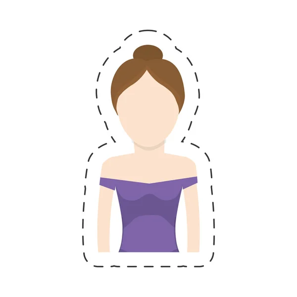 Retrato mulher fêmea ícone — Vetor de Stock