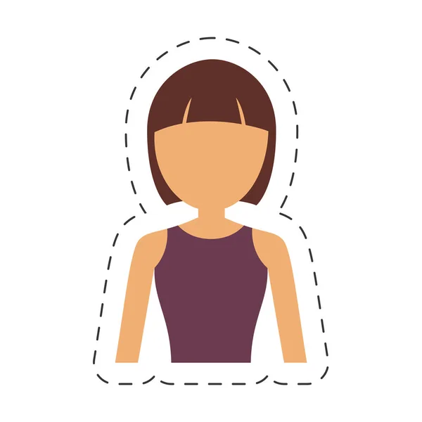 Portret vrouw vrouwelijke pictogram — Stockvector