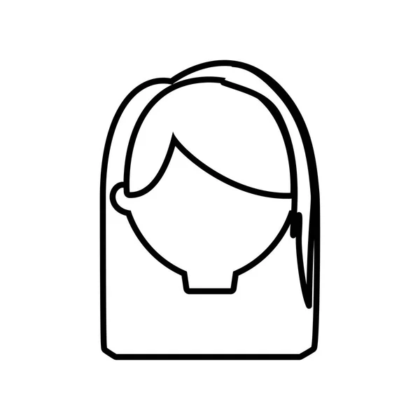 Čára hlavy ženské dívka — Stockový vektor