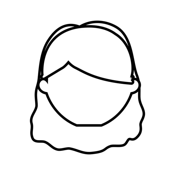 Голова жіноча лінія дівчини — стоковий вектор