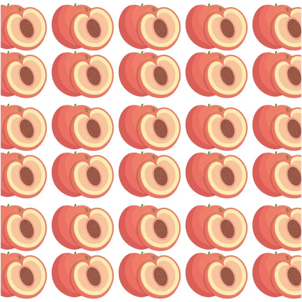 Peach seamless pattern design — Stock Vector