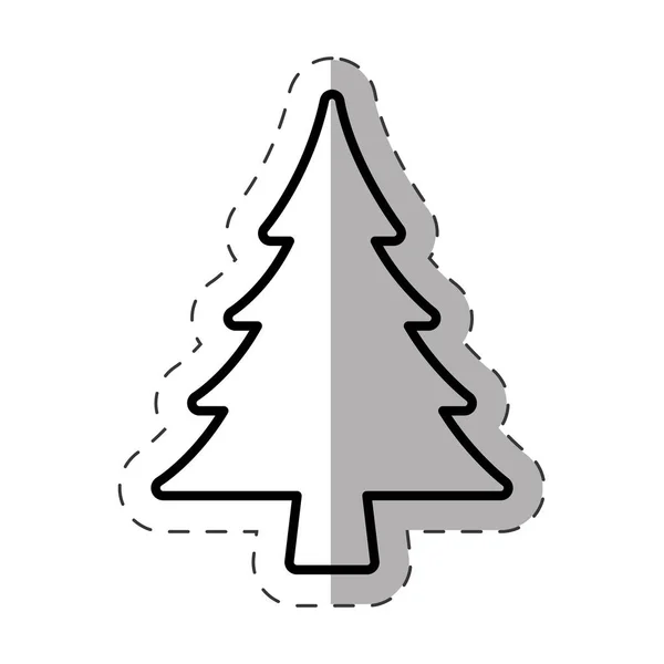 Árbol de pino línea de decoración de Navidad — Vector de stock