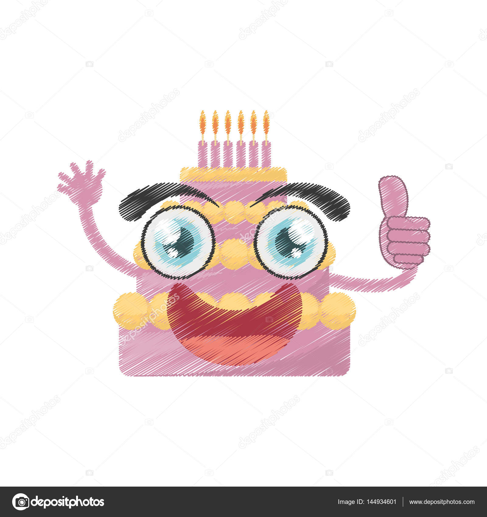 図面の甘いケーキ誕生日 ストックベクター C Djv