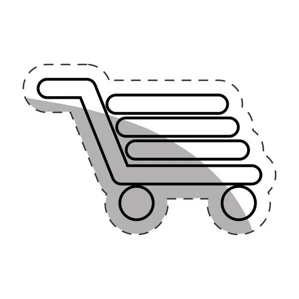 Carrito de compras comercio línea de corte en línea — Vector de stock