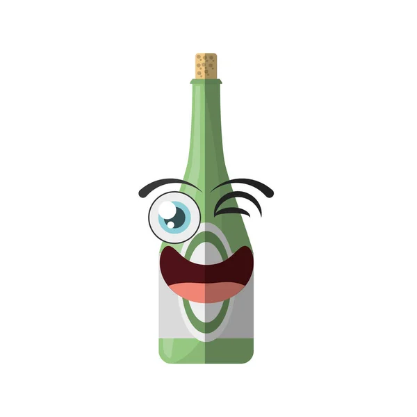 Kreskówka butelki napój party wink — Wektor stockowy