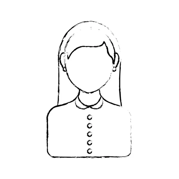 Perfil sin rostro de mujer — Vector de stock