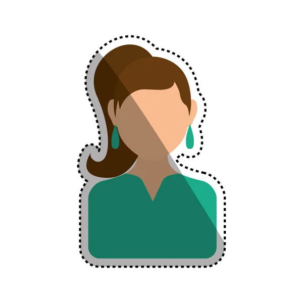 Women faceless profile — Stock Vector