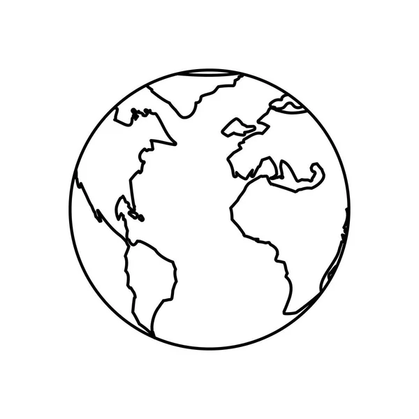 隔離された世界の地球 — ストックベクタ