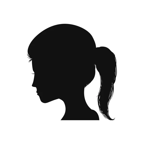Silueta cabeza mujer — Vector de stock