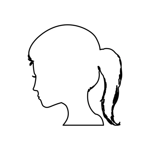 Silhouette tête femme — Image vectorielle