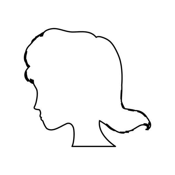 Kadın baş silueti — Stok Vektör