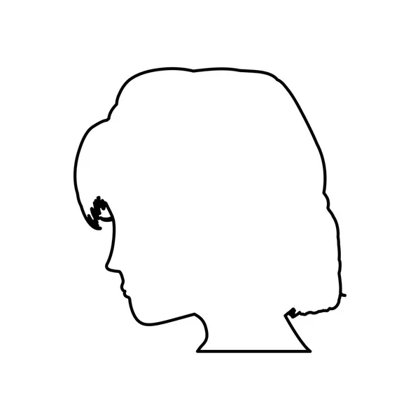 Kvinnligt huvud siluett — Stock vektor